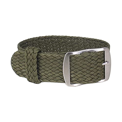 Uhrenarmband 14-22mm Solid Color Woven Nylon Uhrenarmbänder Armband Stoff gewebt Uhrenarmband Schnalle Gürtel, W03 Armee-Grün, 16mm von Sjzwt