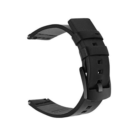 Uhrenarmband Echtleder Quick Release 18-24mm, Uhrenarmbänder für Herren Damen, Schwarz Schwarz, 24mm. von Sjzwt