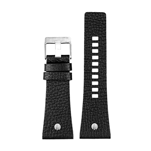 Uhrenarmband Herren Handgelenk Große Uhrenarmbänder 26-32mm, Echtes Kalbsleder Lederband, C schwarz schwarz, 24mm. von Sjzwt