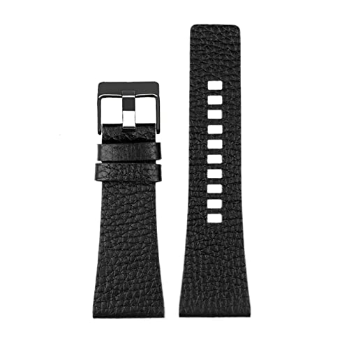 Uhrenarmband Herren Handgelenk Große Uhrenarmbänder 26-32mm, Echtes Kalbsleder Lederband, D Black Black, 24mm. von Sjzwt