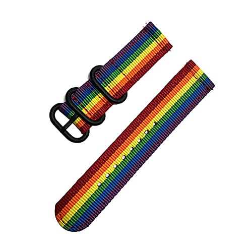 Sjzwt Woven Nylon Uhrenarmband-Band 18mm 24mm 22mm 20mm Gewebe-Band, Regenbogen, 20mm von Sjzwt