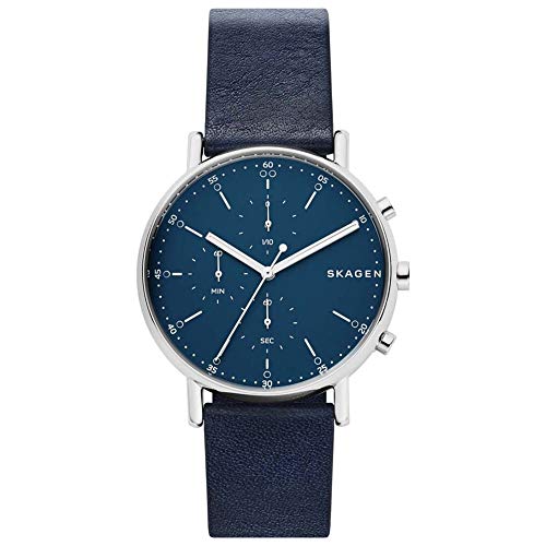 Skagen Herren Chronograph Quarz Armbanduhr mit Leder Armband SKW6463 von Skagen