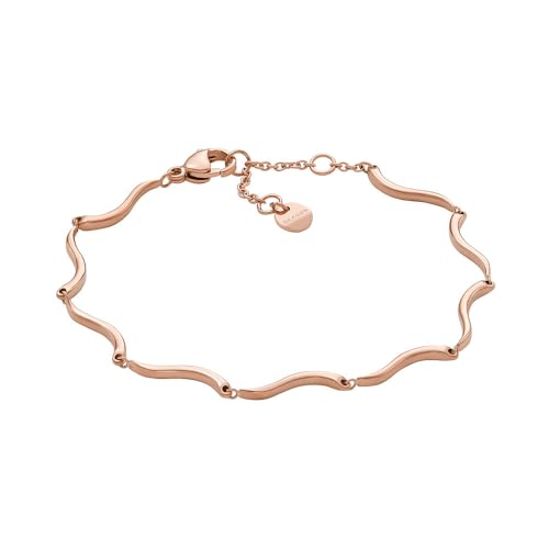 Skagen Damen-Gliederarmband Essential Waves Edelstahl roségoldfarben, SKJ1787791 von Skagen