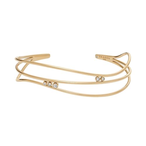 Skagen Damenarmspange Glitz Wave Edelstahl goldfarben, SKJ1764710 Skagen Damenarmspange Glitz Wave Edelstahl goldfarben, SKJ1764710 von Skagen