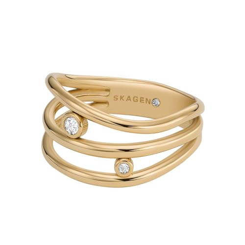 Skagen Prestack-Ring Glitz Wave für Damen Edelstahl goldfarben, SKJ1763710 Skagen Prestack-Ring Glitz Wave für Damen Edelstahl goldfarben, SKJ1763710 von Skagen