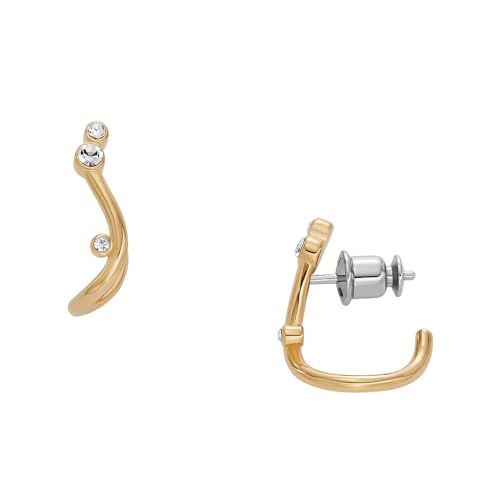 Skagen Creolen-Ohrringe Glitz Wave für Damen Edelstahl goldfarben, SKJ1760710 Skagen Creolen-Ohrringe Glitz Wave für Damen Edelstahl goldfarben, SKJ1760710 von Skagen