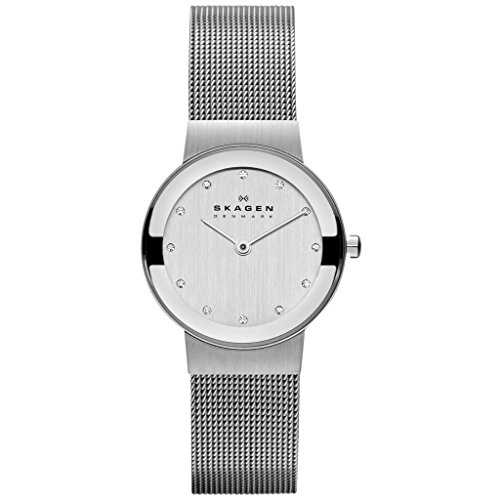 Skagen Damenuhr Freja Lille, Zweizeiger Uhrwerk, 26mm silbernes Edelstahlgehäuse mit EdelstahlMeshband, 358SSSD Skagen Damenuhr Freja Lille, Zweizeiger Uhrwerk, 26mm silbernes Edelstahlgehäuse mit EdelstahlMeshband, 358SSSD von Skagen