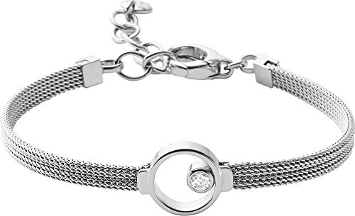 Skagen Damen Edelstahl Mesh Armband ELIN, 16,5 cm Länge, 4 cm Verlängerung mit Karabinerverschluss von Skagen