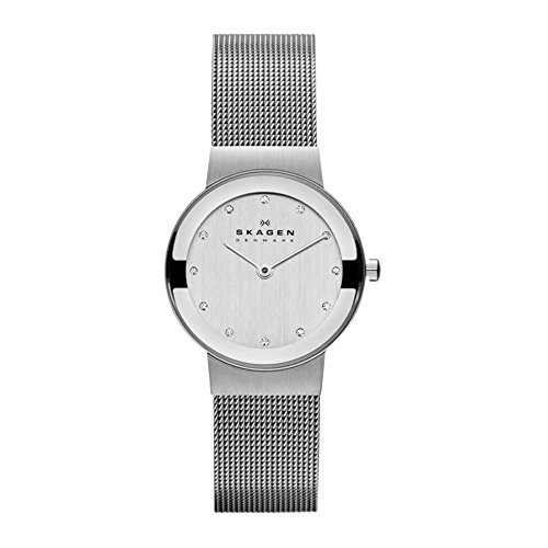 Skagen Damenuhr Freja Lille, Zweizeiger Uhrwerk, 26mm silbernes Edelstahlgehäuse mit EdelstahlMeshband, 358SSSD von Skagen