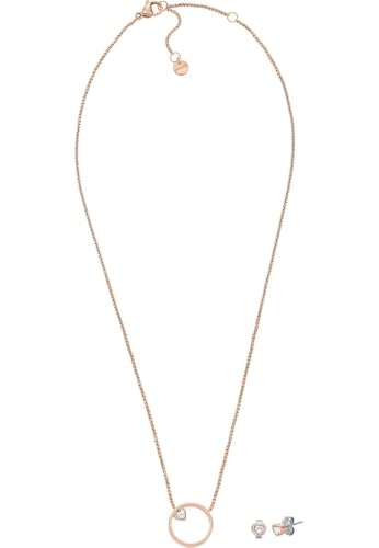 Skagen Damenset Kariana Kette Ohrringe Edelstahl roségoldfarben, SKJB1018SET von Skagen