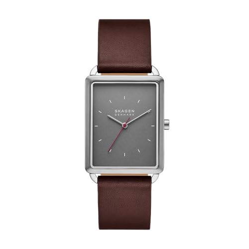 Skagen Herren Analog Quarz Uhr mit Leder Armband SKW6932 von Skagen