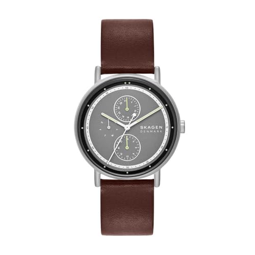 Skagen Signatur Uhr für Herren, Quarz Multifunktionswerk mit Edelstahl oder Lederarmband von Skagen