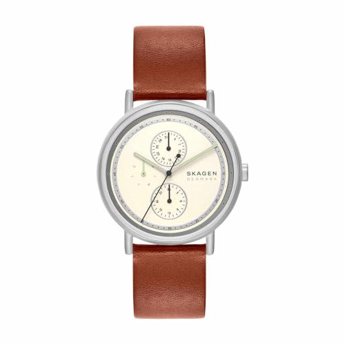 Skagen Signatur Uhr für Herren, Quarz Multifunktionswerk mit Edelstahl oder Lederarmband von Skagen