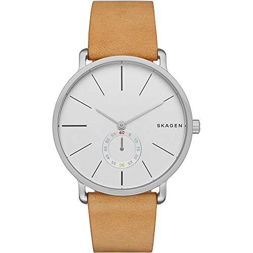 Skagen Herren Analog Quarz Uhr mit Leder Armband SKW6215 von Skagen