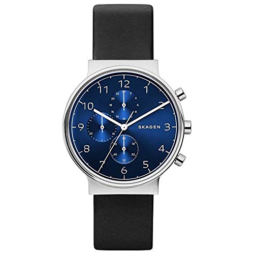 SKAGEN Herren Chronograph Quarz Uhr mit Leder Armband SKW6417 von Skagen