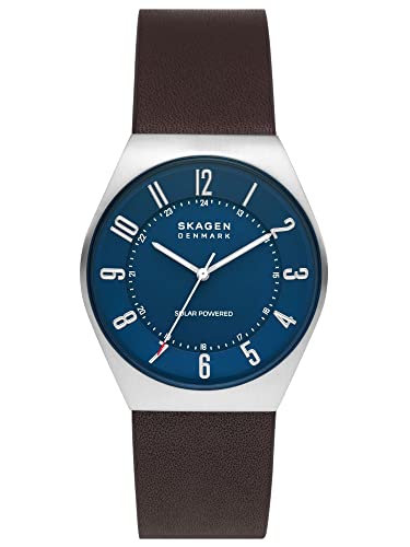 Skagen Herren Solar/3 Hand Uhr mit Armband GRENEN SOLAR POWERED SKW6838, Silber von Skagen