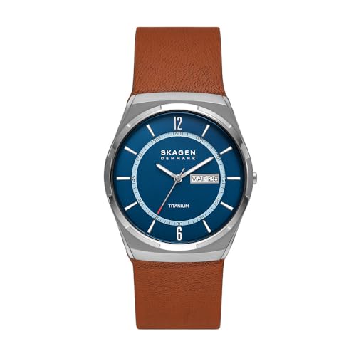 Skagen Herrenuhr Melbye Titanium Quarz/3 Zeiger Uhrwerk Day-Date 40 mm Gehäusegröße mit Lederarmband SKW6906 Skagen Herrenuhr Melbye Titanium Quarz/3 Zeiger Uhrwerk Day-Date 40 mm Gehäusegröße mit Lederarmband SKW6906 von Skagen