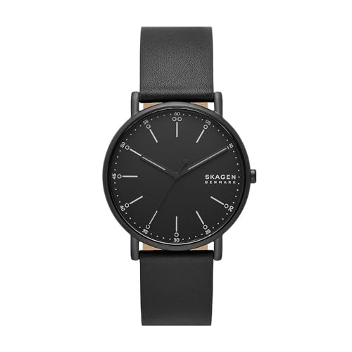 Skagen Herrenuhr Signatur Quartz/3 Zeigerwerk 40 mm Gehäusegröße mit Lederarmband SKW6902 von Skagen