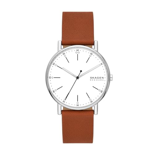 Skagen Herrenuhr Signatur Quartz/3 Zeigerwerk 40 mm Gehäusegröße mit Lederarmband SKW6903 von Skagen