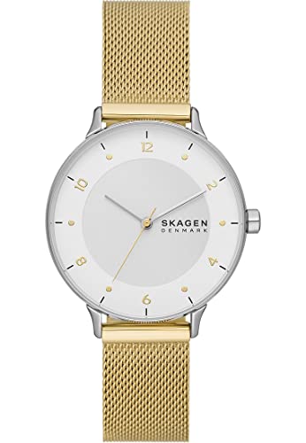 Skagen Uhr für Frauen, Riis Dreizeigeruhrwerk, Leder/Edelstahluhr Mit 36 Mm Gehäusegröße von Skagen