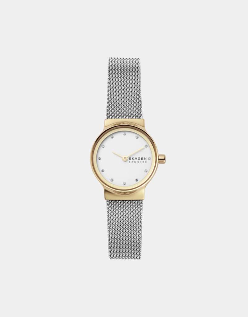 Skagen - SKW2666 Freja - Uhr mit Netzamrband aus verschiedenen Materialien-Silber von Skagen
