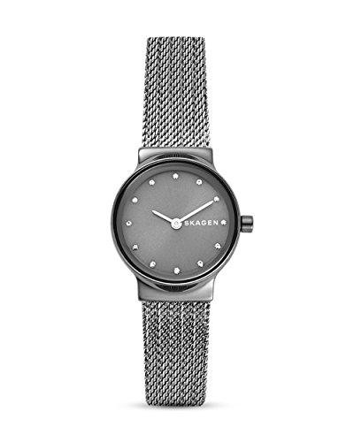 Skagen Freja Uhr für Damen, Quarzwerk mit Edelstahl- oder Lederarmband, Anthrazitgrau, 26MM von Skagen