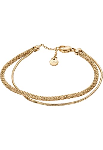 Skagen Armband Für Frauen Merete, Länge: 165+25mm, Breite: 5.4mm Gold-Edelstahl-Armband, SKJ1596710 von Skagen