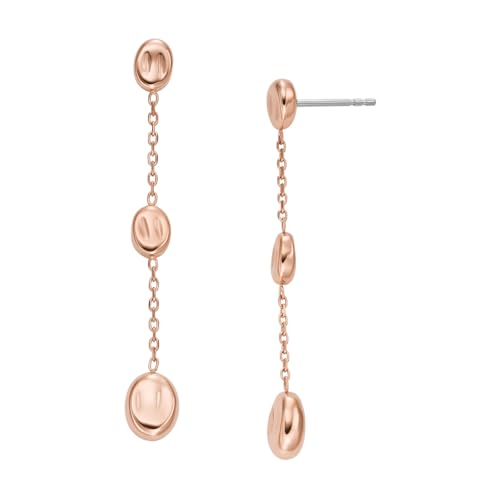 Skagen Women's Stainless Steel Push Back Earrings Rose Gold Tone mit Stein,6.6Lx6.6Wx2.5Hcm von Skagen