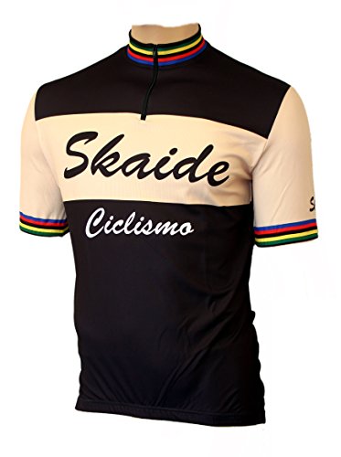 Skaide Radtrikot Ciclismo Schwarz/Creme Retro, Größe S von Skaide