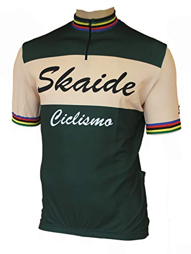 Skaide Radtrikot Ciclismo Grün/Creme Retro, Größe 4XL von Skaide