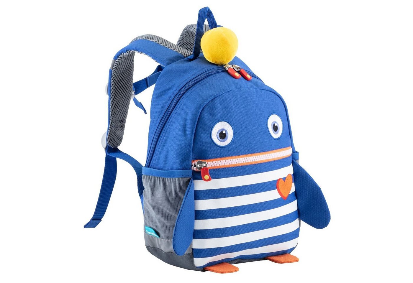 Skandika Kinderrucksack für Mädchen und Jungen von 1 bis 5 Jahren, Sorgenfresser, Brustgurt, 8 L, Namensschild, reflektierende Elemente, Kindergartenrucksack von Skandika