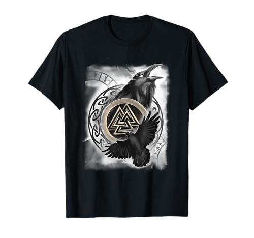 Skandinavische nordische Wikingergeschenke Wikinger Odin T-Shirt, Schwarz, S, Klassisch, Kurzarm, T-Shirt, Frauen, Herbst, Winter von Skandinavische nordische Wikingergeschenke