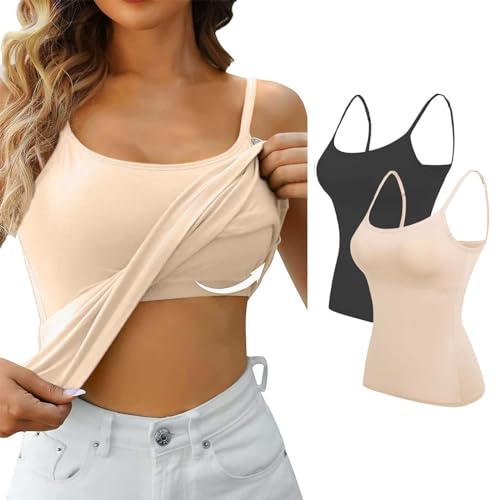 Bluse Damen Elegant Sale BH Hemden Damen Ohne Bügel Baumwolle Unterwäsche Hemden Tank Top Mit Integriertem BH Ärmellos Unterhemden Camisole Shirts Unterhemden Dmen Weste Mit Integriertem BH von Skang