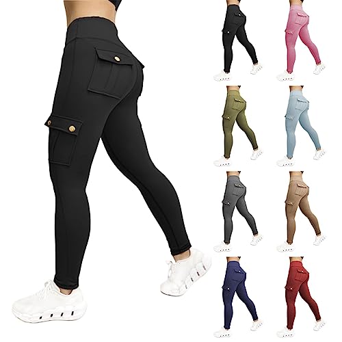 Damen Bootcut Yogahose Lange Sporthose Jogginghose mit Taschen Streetwear Hohe Taille Training Gym Sport Leggings Tummy Control Stretch Workout Hosen für Frauen von Skang