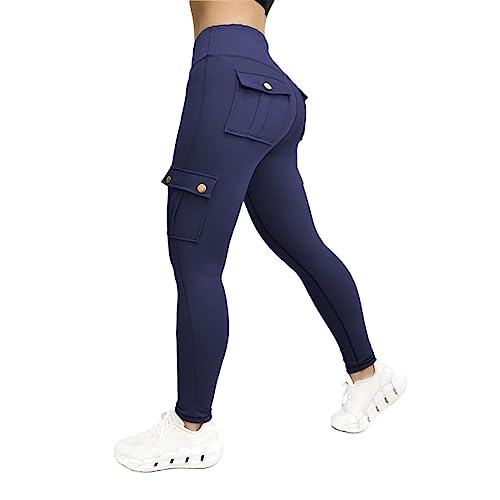 Damen Bootcut Yogahose Lange Sporthose Jogginghose mit Taschen Streetwear Hohe Taille Training Gym Sport Leggings Tummy Control Stretch Workout Hosen für Frauen von Skang