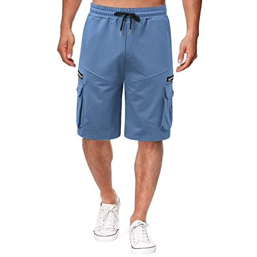 Herren Kurze Hosen Cargo Shorts Baumwolle Sommer Bermuda Shorts Outdoor Jogginghose Sporthose Cargohose Herrenshorts Short Pants Kurz Sommerhose Elastische Taille mit Taschen von Skang