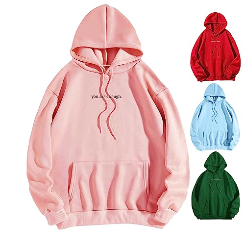 Hoodie Damen Oversize Pullover Sweatshirt mit Kapuze Langarmshirt Oberteile Kapuzenpullover Sweatjacke Herbst Winter Hoodie Langarm Shirts Kordelzug Freizeit Sport Pullover von Skang