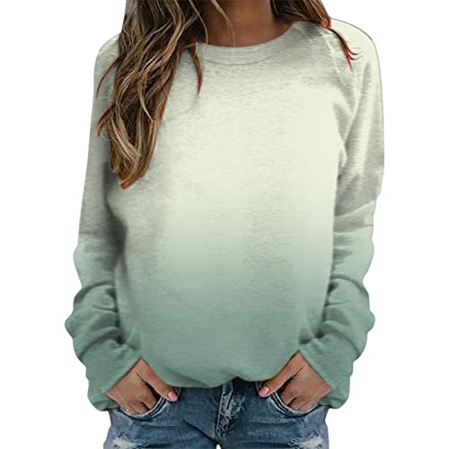 Skang Damen Pullover Elegant Pullover Langarm-Sweatshirt Sweatshirtjacke Damen Oversized (Green, L) von Skang