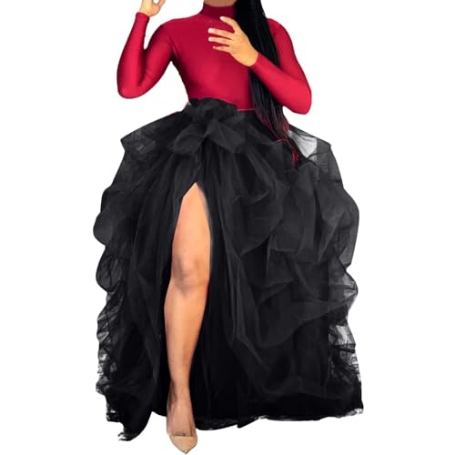 Skang Tuellrock Damen Rock Rockabilly Petticoat Kleid Kurz Minirock Tuellkleid Ballett Tutu Tulle Skirt Karneval Kostüm 80er Rock Kostüm Party Festival Outfit Frauen Bunt Karnevalskostüme von Skang