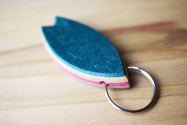 Skatan-llc Surfbrett Schlüsselanhänger, Surfboard Keychain, Surfbrett Schlüsselanhänger aus gebrauchten Skateboards von Skatan-llc