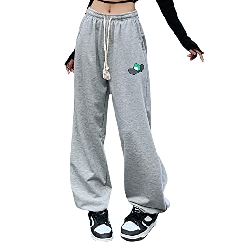 Skateboard Frog Jogginghose Baggy Joggers für Damen Laufhose mit sportlicher Passform (Grau,L) von Skateboard Frog