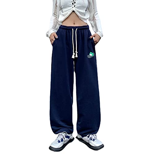 Skateboard Frog Jogginghose Baggy Joggers für Damen Laufhose mit sportlicher Passform (Navy blau,L) von Skateboard Frog