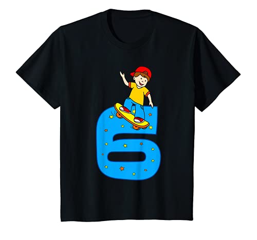 Kinder T-Shirt Skateboard 6. Geburtstag Junge Mädchen von Skateboard Geburtstags TShirts Jungen 6 Jahre