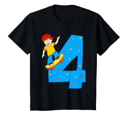 TShirt Skateboard Jungen Geburtstag 4 Jahre T-Shirt von Skateboard Shirts Kinder 4. Geburtstag