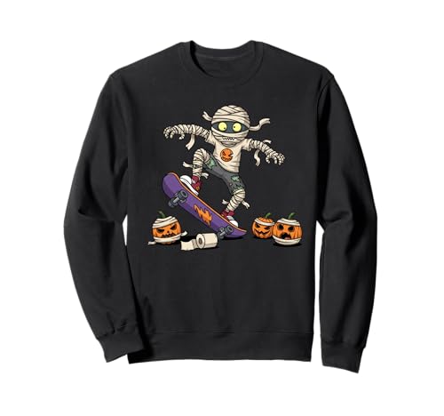 Skateboard Skateboarder Mama Kürbis Halloween Herren Damen Sweatshirt von Skateboarding Lover Halloween Outfits for Boy Girl