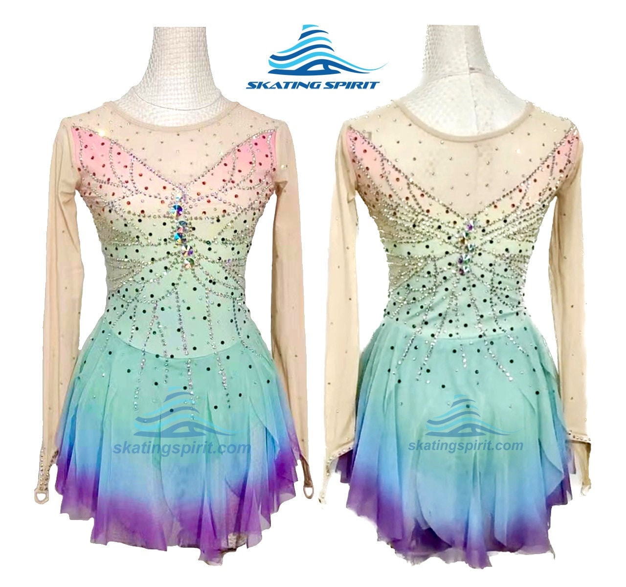 Maßgeschneidertes Eiskunstlaufkleid Für Mädchen Und Damen, Tanzkostüm - Sd046 Schmetterling von SkatingSpirit