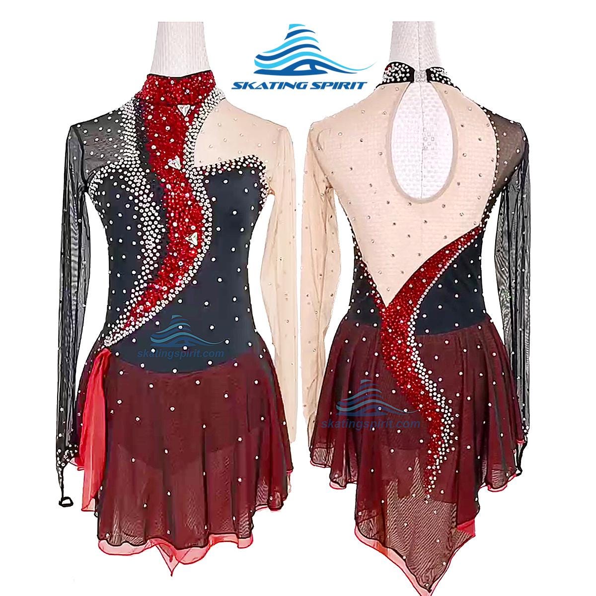 Maßgeschneidertes Mädchen Und Damen Eiskunstlaufkleid, Tanzkostüm - Sd252 von SkatingSpirit