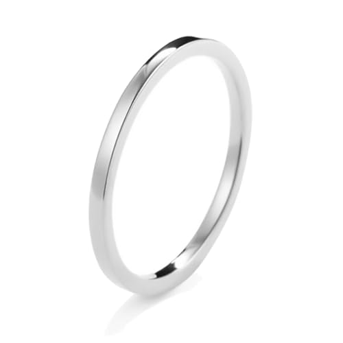 14 Karat Weißgold Trauringe, Verlobungsring Damen Schmal 3mm Größe 45 (14.3) von Skcess