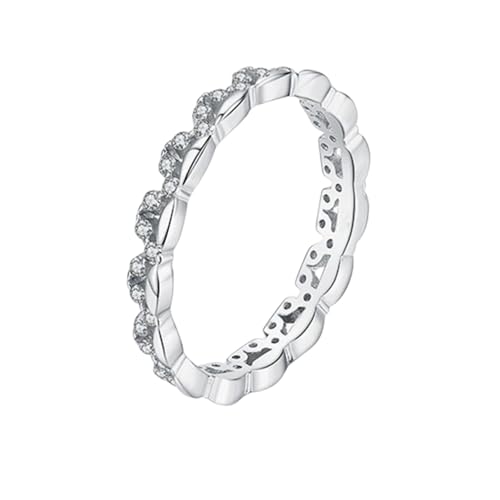 14K Weißgold Eheringe Weiß Ring Moissanite Damen, Eingelegte Steine Partnerringe Damen Größe 47 (15.0) von Skcess