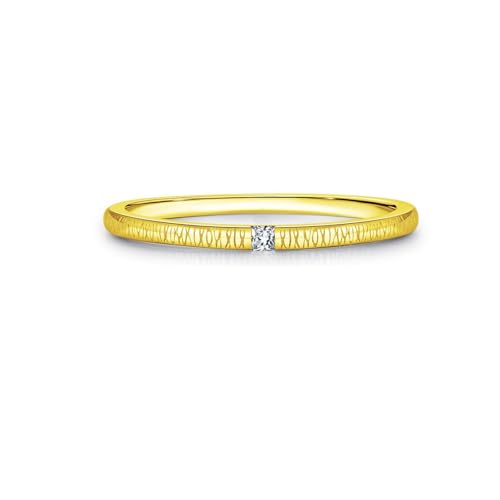 9K Gelbgold Ring Weiß Moissanite Ringe 1.5mm, Linienstruktur Der Eingelegten Steine Damenringe Größe 47 (15.0) von Skcess